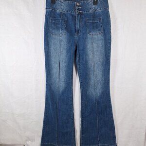 Bell Bottom Button Fly Faded Womens Jeans size large